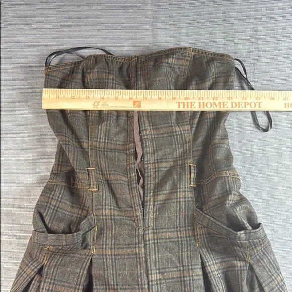 Urban Outfitters BDG Plaid Strapless Jumpsuit Women’s Small‎ Petite - Picture 6 of 6